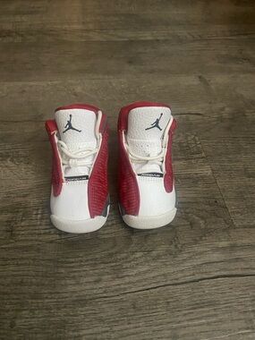 Jordan Kids White & Red Mini Basketball Sneakers 5C